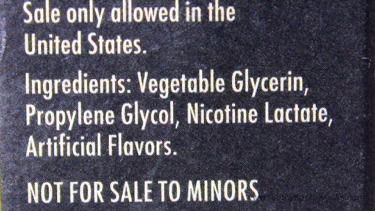 Blu Cigs Salt of the Earth Nic Salt E-Liquid Ingredients